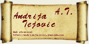 Andrija Tejović vizit kartica
